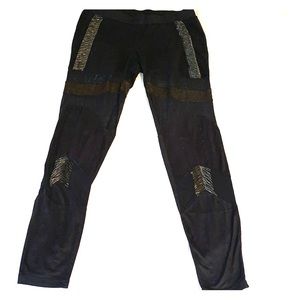 Bebe Velvet runway leggings